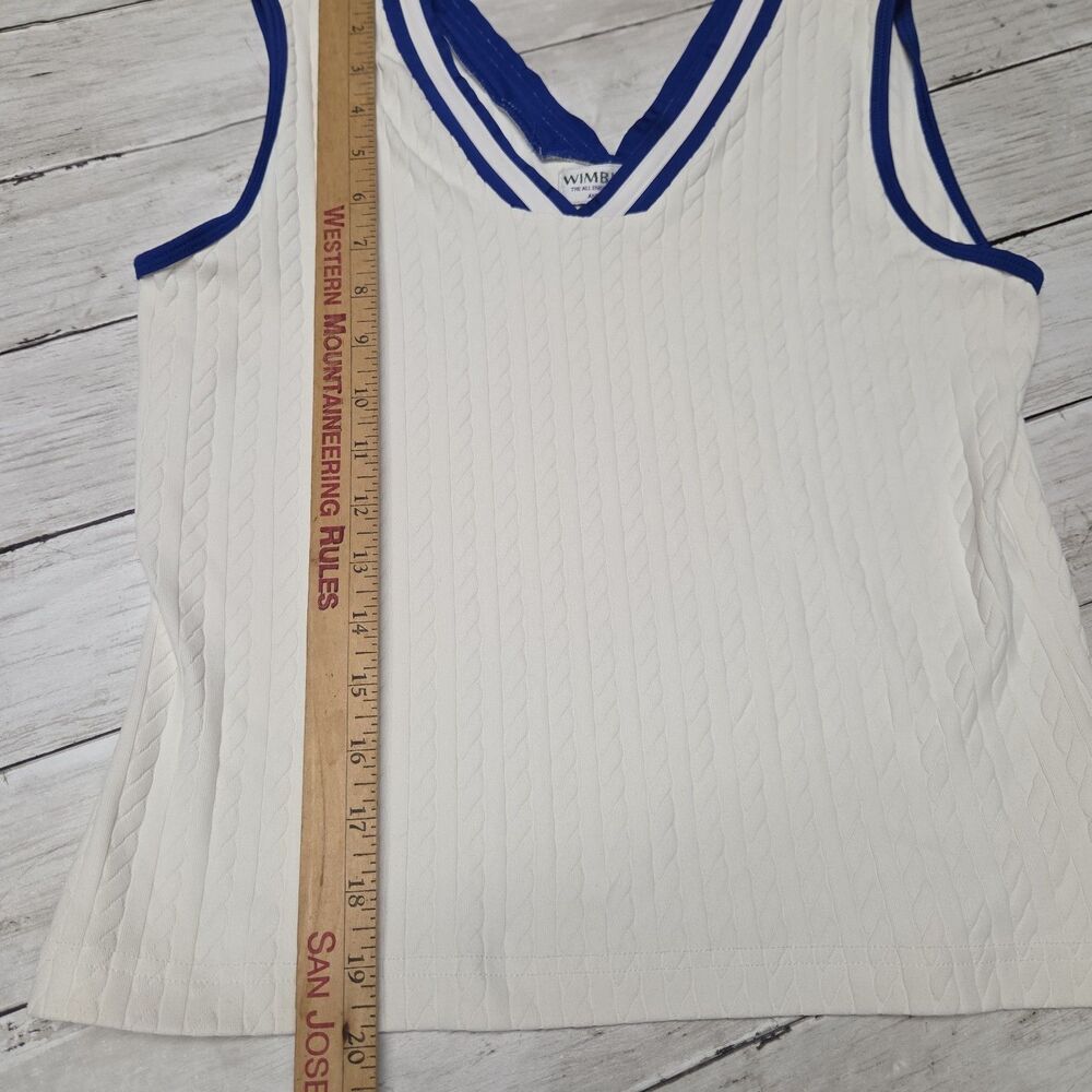 VTG Wimbledon All England Lawn Tennis Sweater Vest Club V-Neck Cable Knit S - Picture 6 of 8